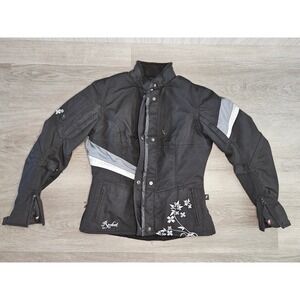 Joe Rocket Womens Black Floral Motorcycle Riding Jacket Nylon Small